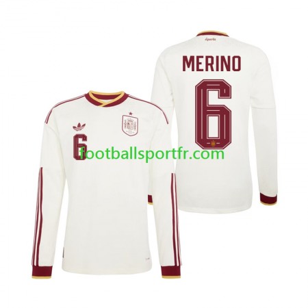 Tenue Espagne Mikel Merino 6 Exterieur Coupe du monde 2026 Maillot de Foot ML